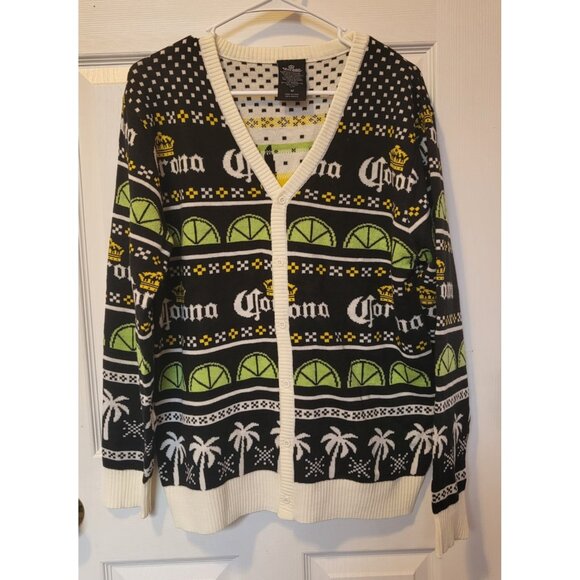 Corona Holiday Cardigan Sweater Size Medium Feliz Navidad Long-Sleeve NWOT - Picture 1 of 5